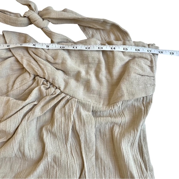 Free People NWT Boogie Down Mini Dress Stone Cold Medium Tube Top Linen Blend - Picture 5 of 10